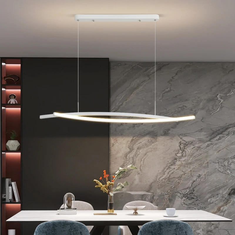 Modern Minimalist Spiral Led Pendant Light Bedroom Restaurant Balcony Chandelier Long Dining Table Hanging Lamp Home Luminaries