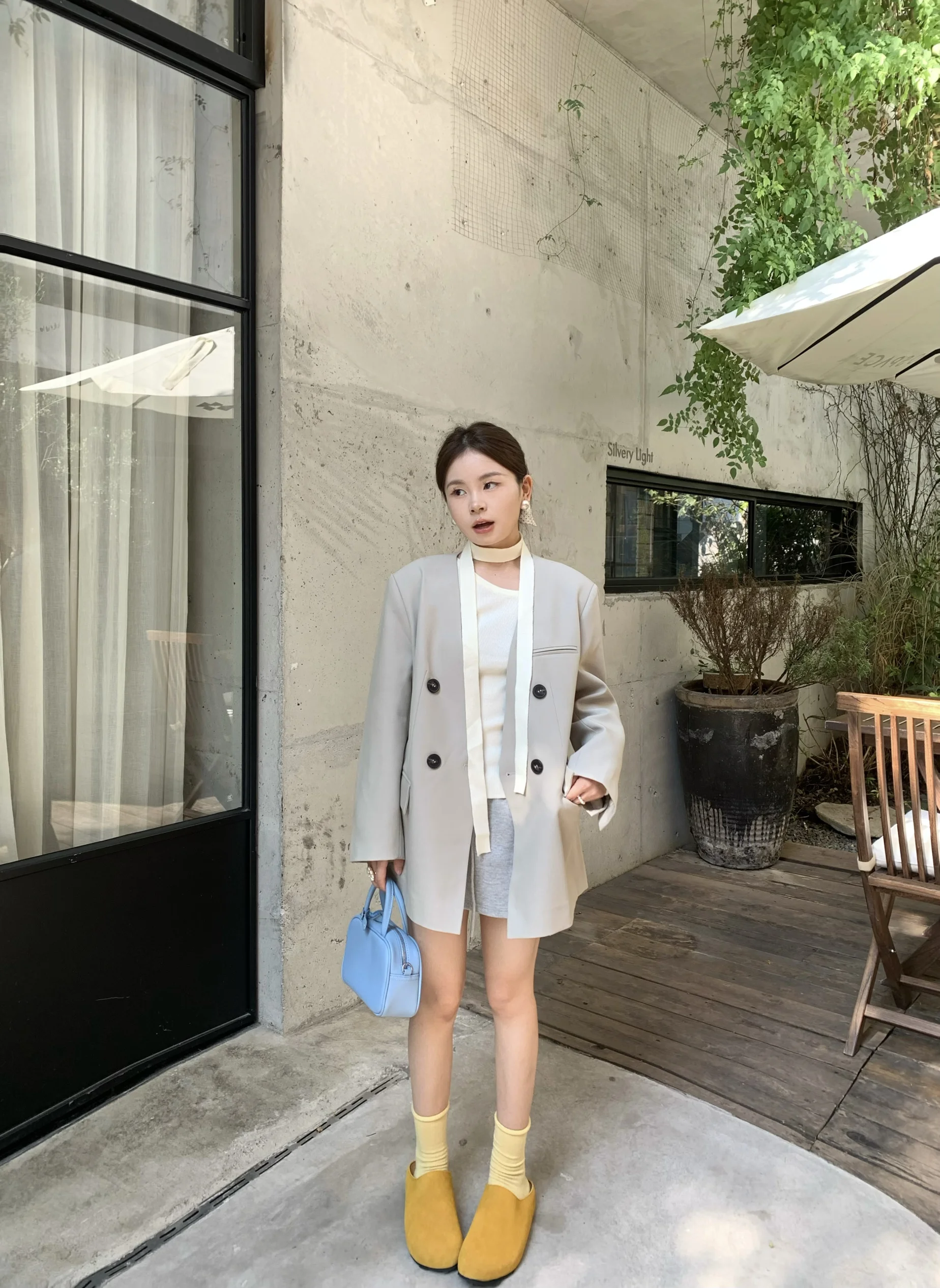 

Женский пиджак Damei с V-образным вырезом, корейский стиль, простой, высококачественный, весенне-осенний, с длинными рукавами, нейлоновый, повседневный, модный