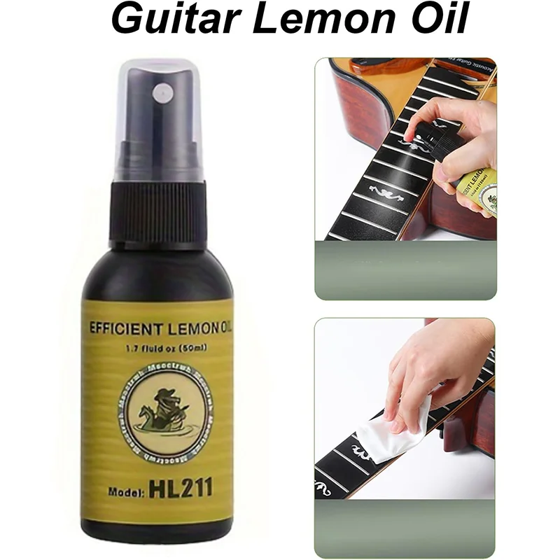 Gitarren-Reinigungsöl, Zitronenöl für die Griffbretterpolitur, Gitarrensaite-Reiniger für die Gitarrenreinigung und -pflege, Öl 50 ml – Detail 5