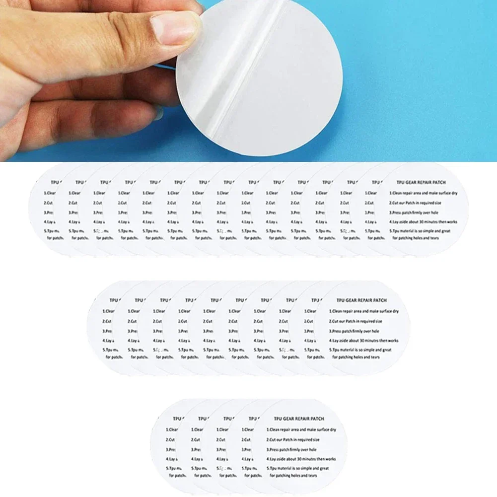 5/10/15pcs/set Repair Patch Round Inflatable Self-Adhesive Repair Patches Stickers TPU Repair Transparent Waterproof Patch