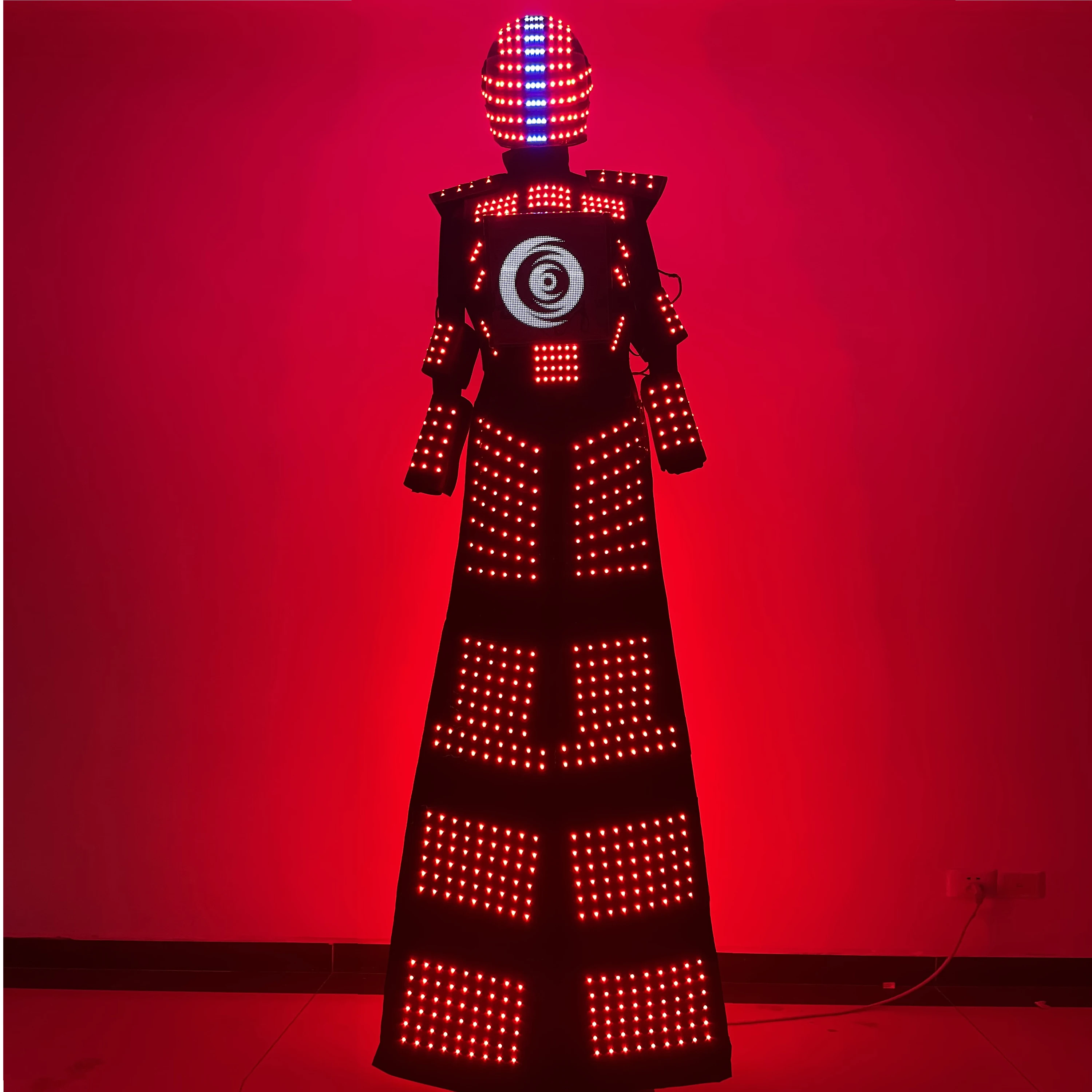 Digital Color Remote Control LED Stilts Walker Robot Costume Kryoman Helmet Mask Stage Performance Nightclub DJ Show Suit