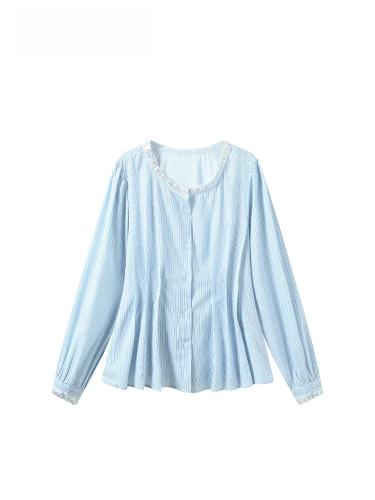 

plus Size Women's round Ne Long Sve irt Early Autumn New Sle Faionable Top for Plump Sister Straight Cut Polyester...