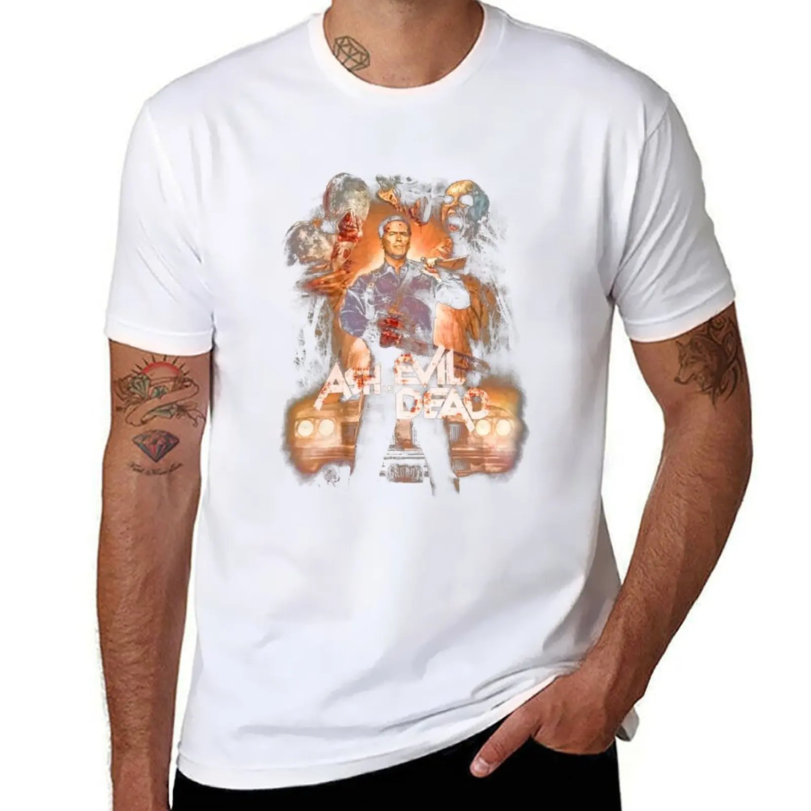 

Universal Halloween Horror Nights Ash Vs Evil Dead Handmade T-Shirt g man t shirts for men T-Shirt