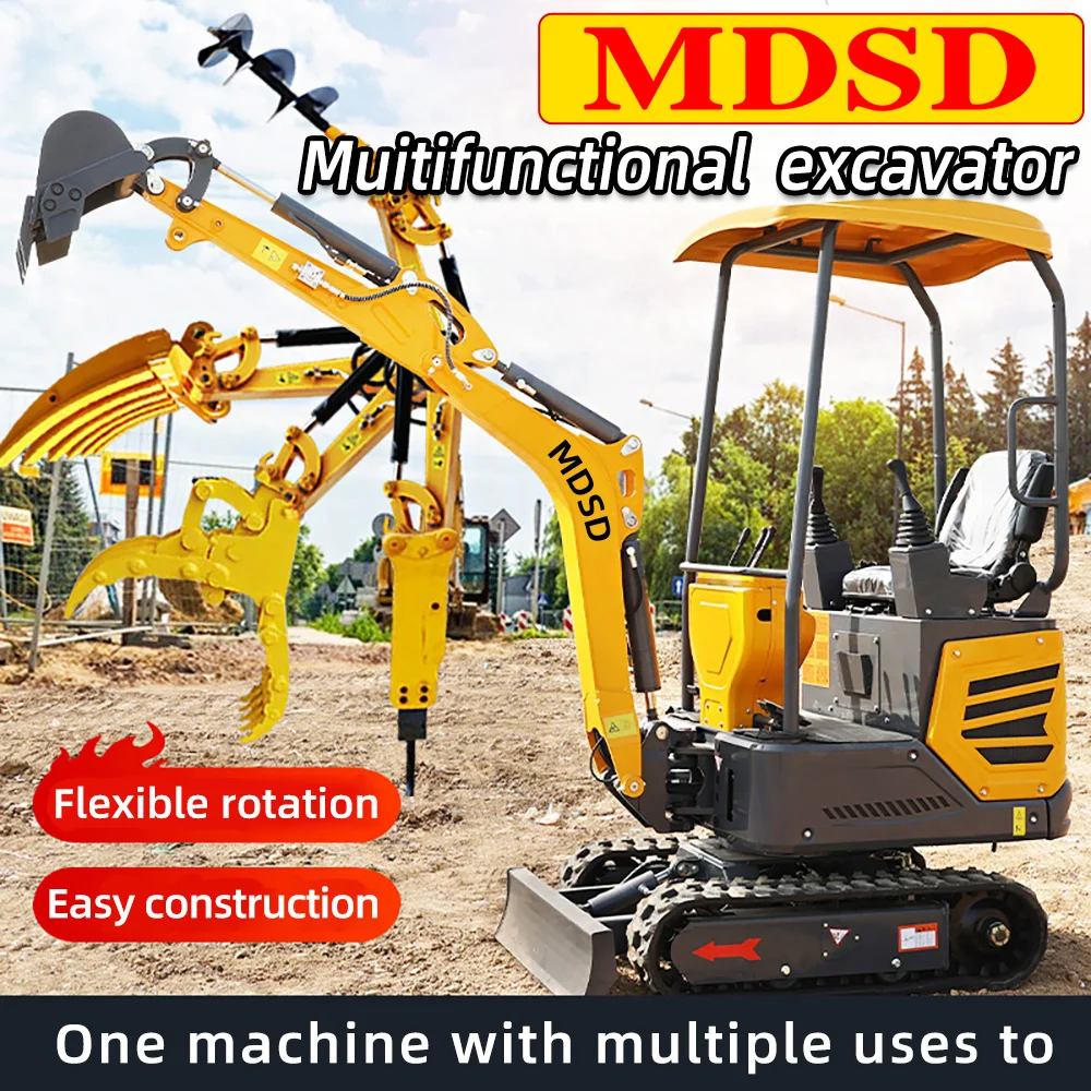 Mini escavatore agricolo EPA EURO 5 CE 1.5Ton 1.8Ton Mini escavatore diesel Spedizione gratuita Piccolo escavatore con accessori