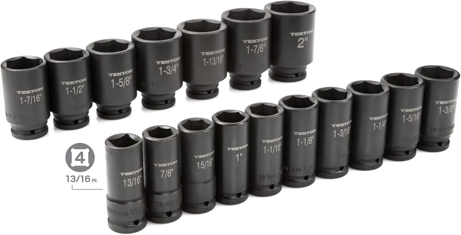 Drive Deep 6-Point Impact Socket Set, 22-Piece (7/8-2 in.), Drive Deep, 6-Point 48995