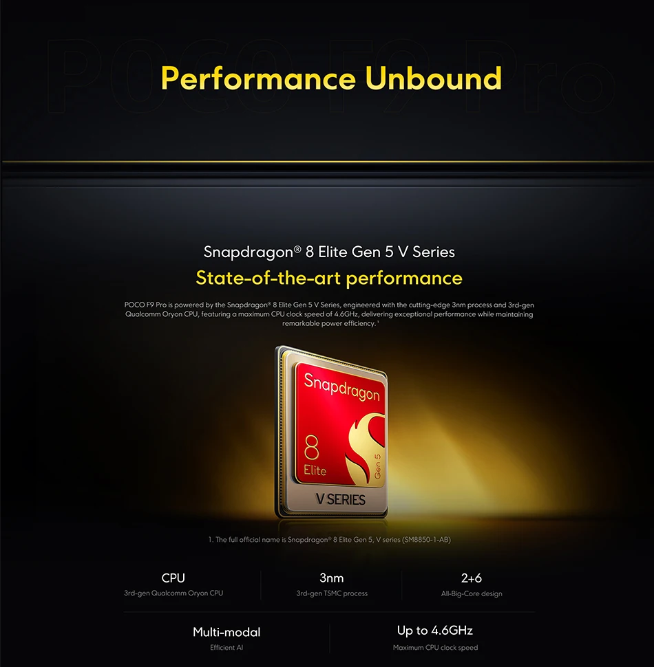 Poco F9 Pro Global Version Smartphone Snapdragon 8 Elite Gen 5 200Mp 6.59" 185Hz Display 6330Mah Battery