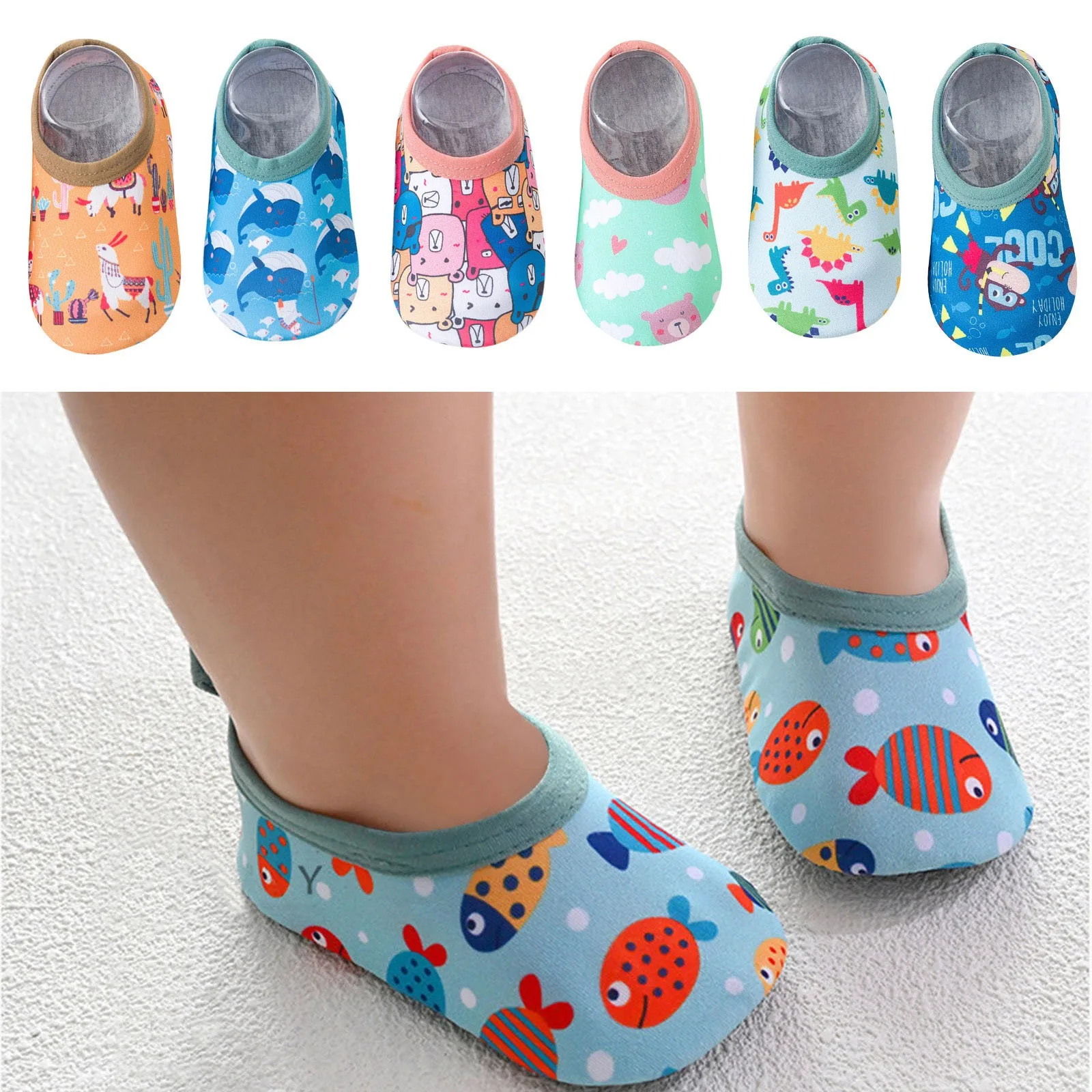 Baby Kids Cartoon Swim Water Shoes Barefoot Aqua Socks Antypoślizgowe buty Chłopcy Dziewczynki Buty do pływania na basen Buty do surfingu na plaży