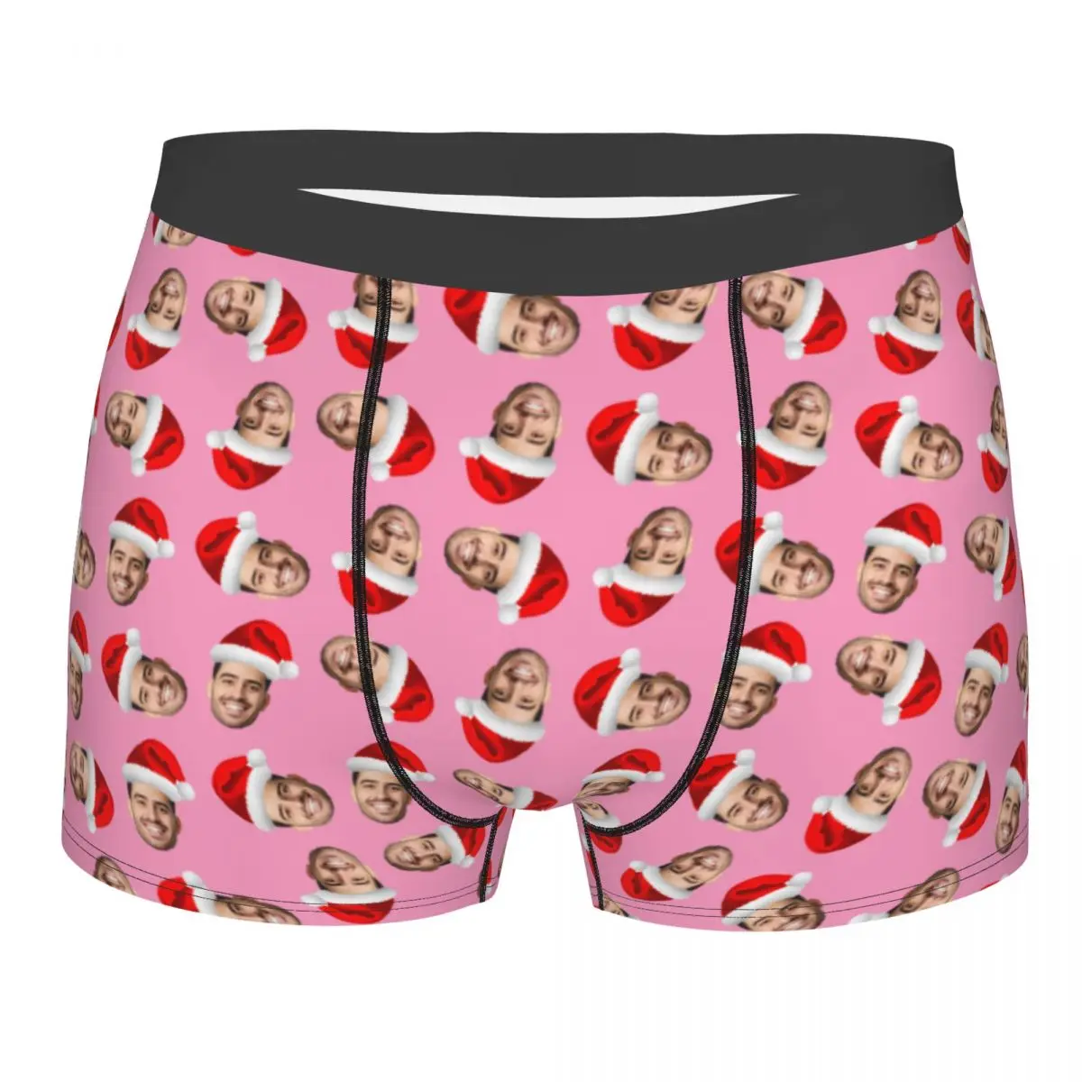 Humor Boxer Personalized Face Photo Custom Shorts Panties Briefs Men Long Underwear Christmas Gift Soft Underpants for Male