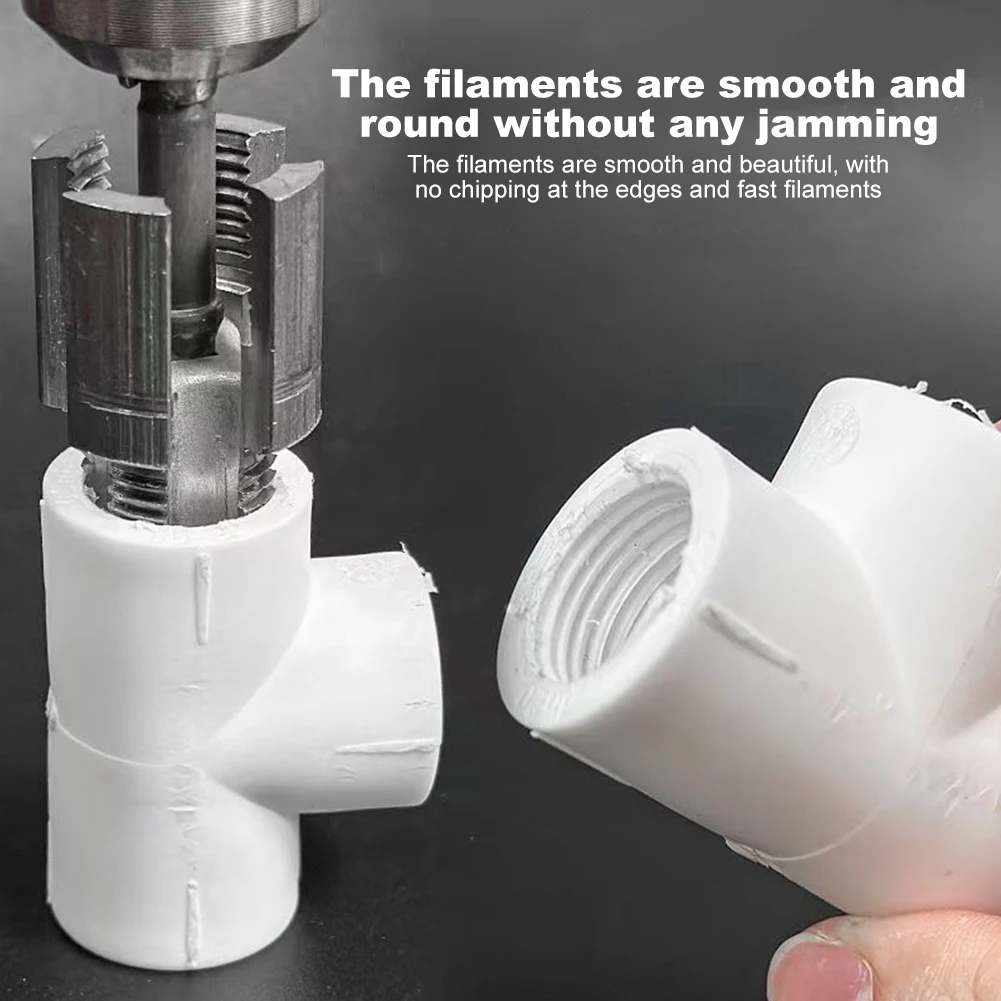 Ferramenta de corte de rosca de tubo integrada, 1/2 3/4 polegadas, pvc, ferramenta de rosqueamento de tubo, broca elétrica compatível com reparo doméstico