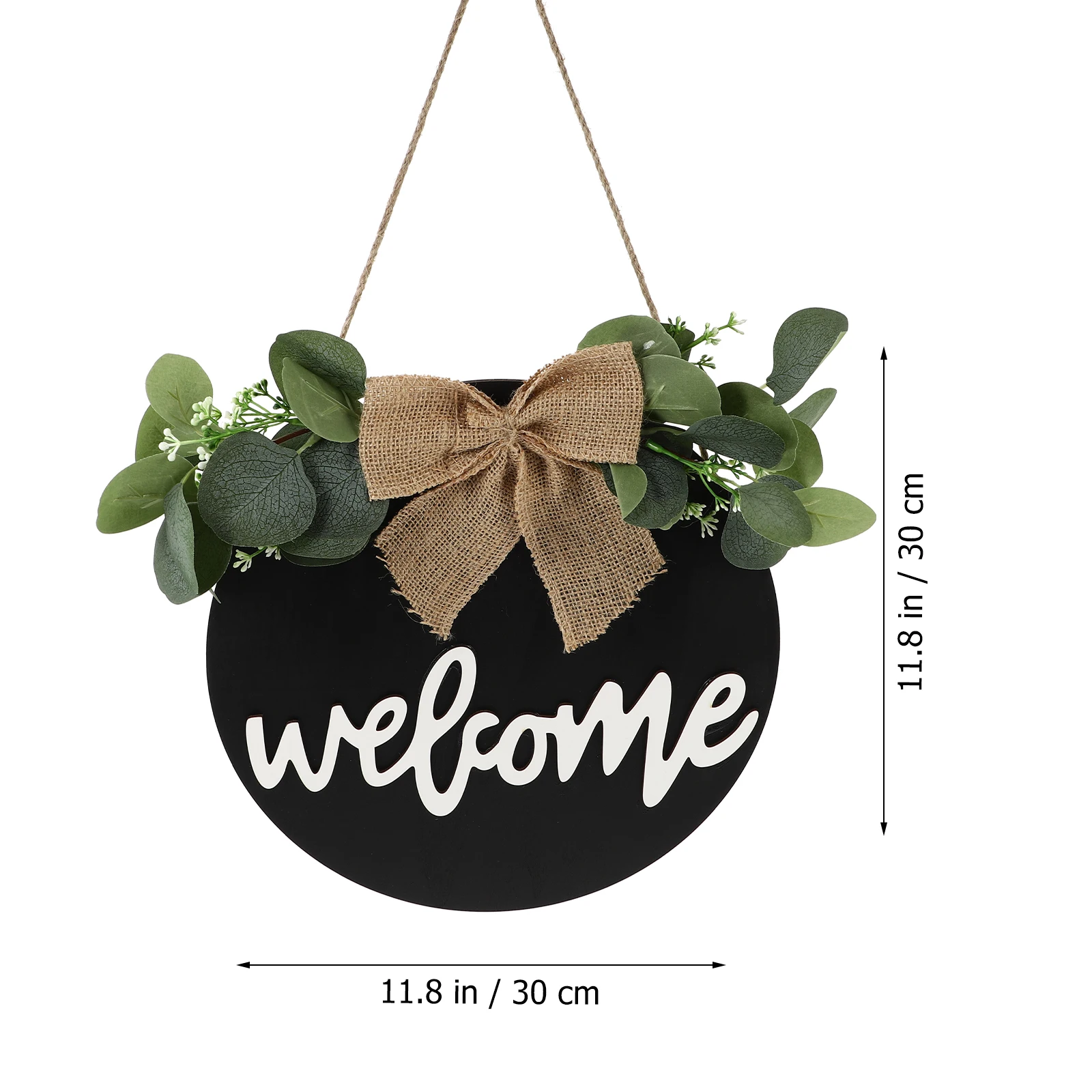 

1pc Wooden Welcome Door Tag Delicate Hanging Adornment Round Welcome Sign Pendant For Home Front Door Decor Countryside Style