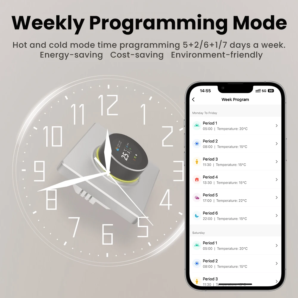 AVATTO Tuya WiFi مقبض ذكي ترموستات التدفئة الكهربائية غلاية غاز المياه الذكية متحكم في درجة الحرارة ل Alexa Google Home #4