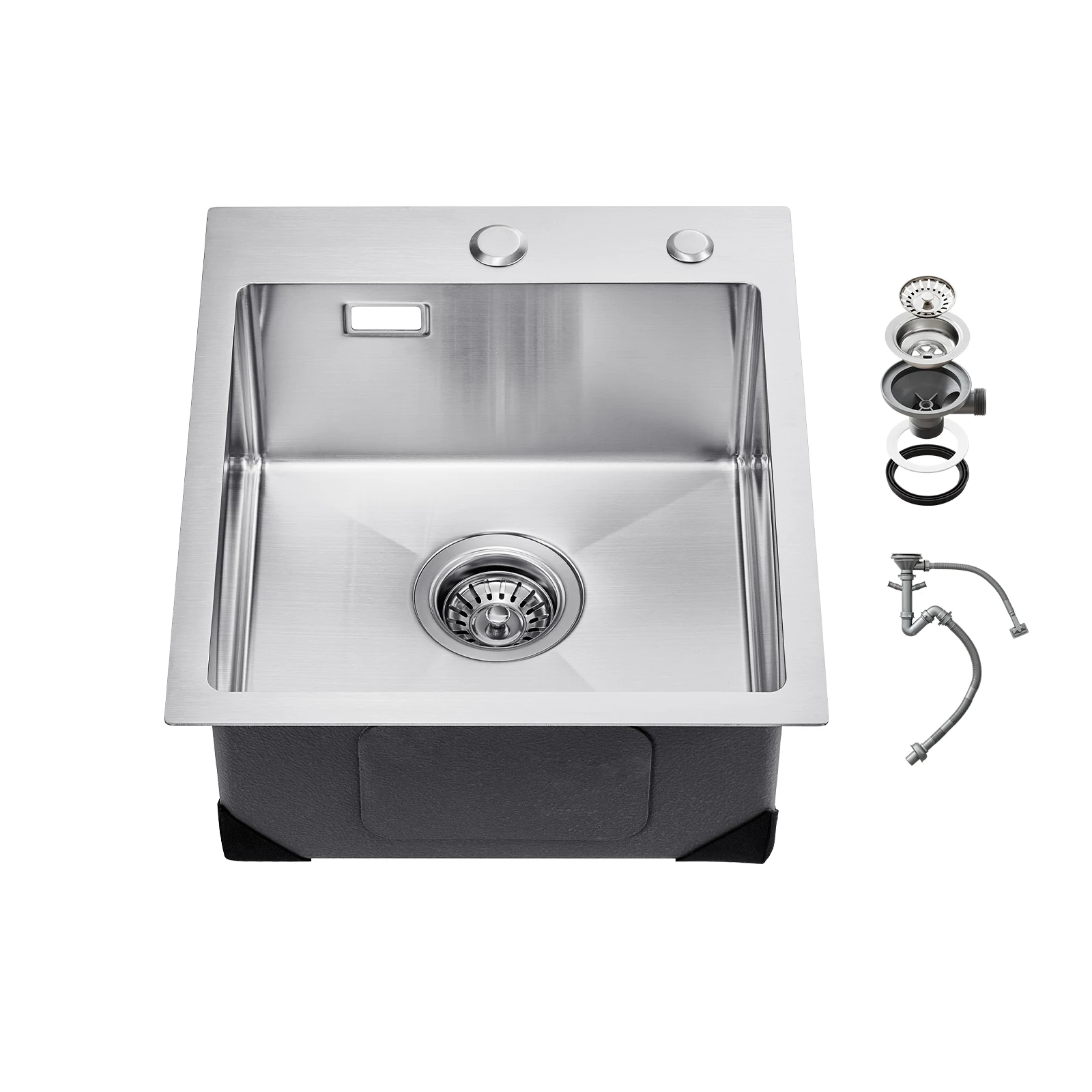 SucceBuy 40-70 cm Lavello da cucina Workstation Lavelli con montaggio superiore in acciaio inossidabile 304 Lavabo da fattoria a vasca singola da incasso per camper, Prep
