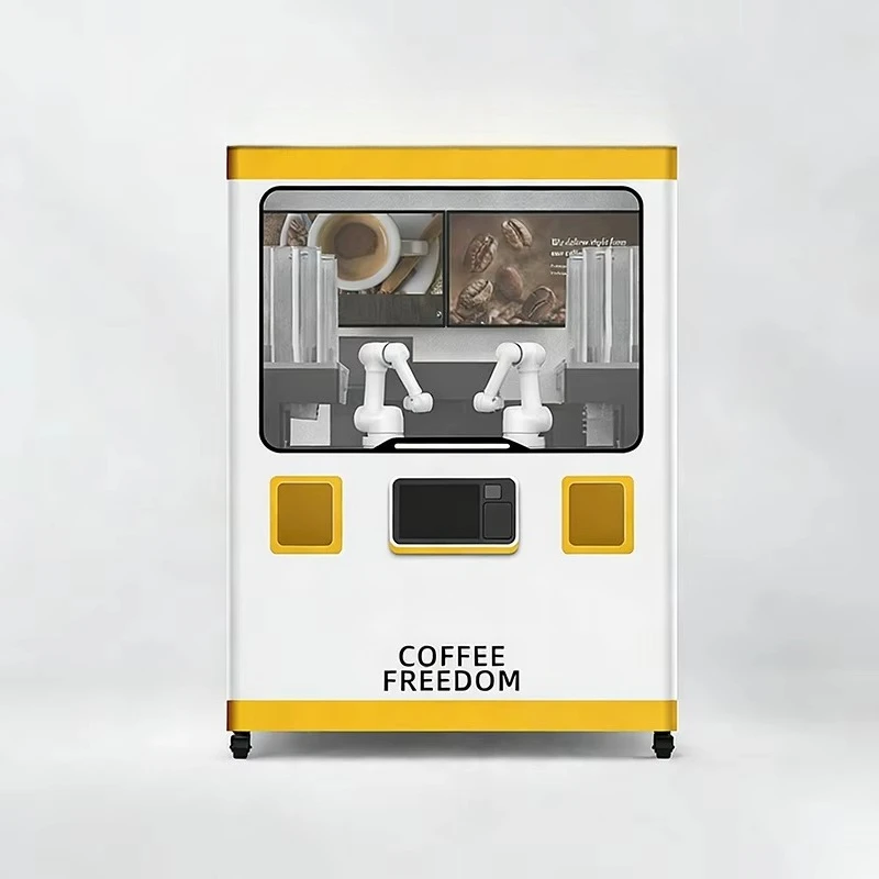 Customized 24H Automatic Commercial Coffee Vending Machine Dual Collaborative Robot Arm Coffee Making Equipment