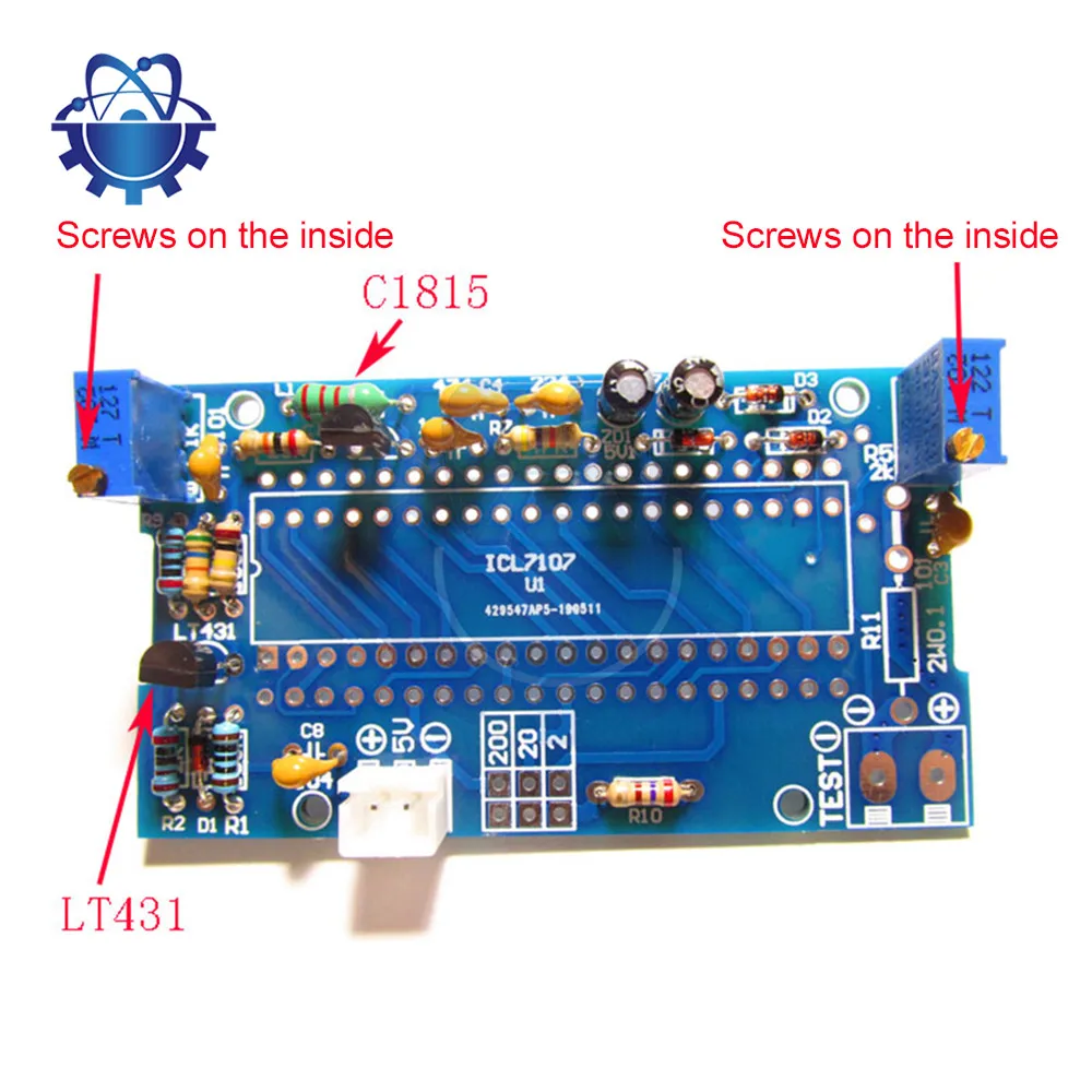 ICL7107 Digital Voltmeter Tester Dual LED Display Panel Unfolded DIY Kit