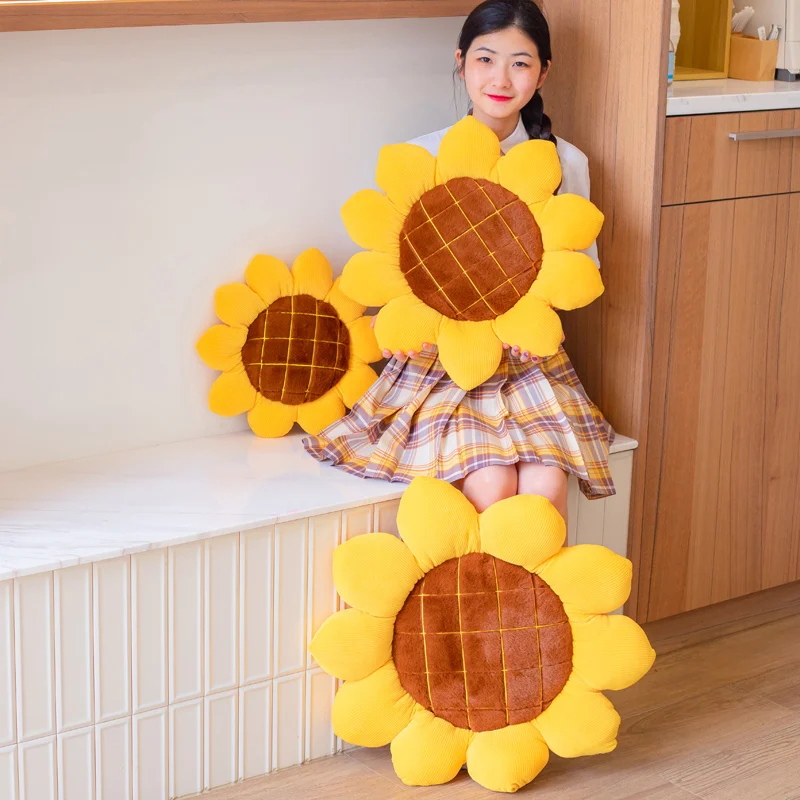 Morbido cuscino di girasole cuscino per auto cuscino per seduta cuscino per cuscino cuscino per sedia giocattoli peluche decorativo per letto auto ufficio ragazze regali