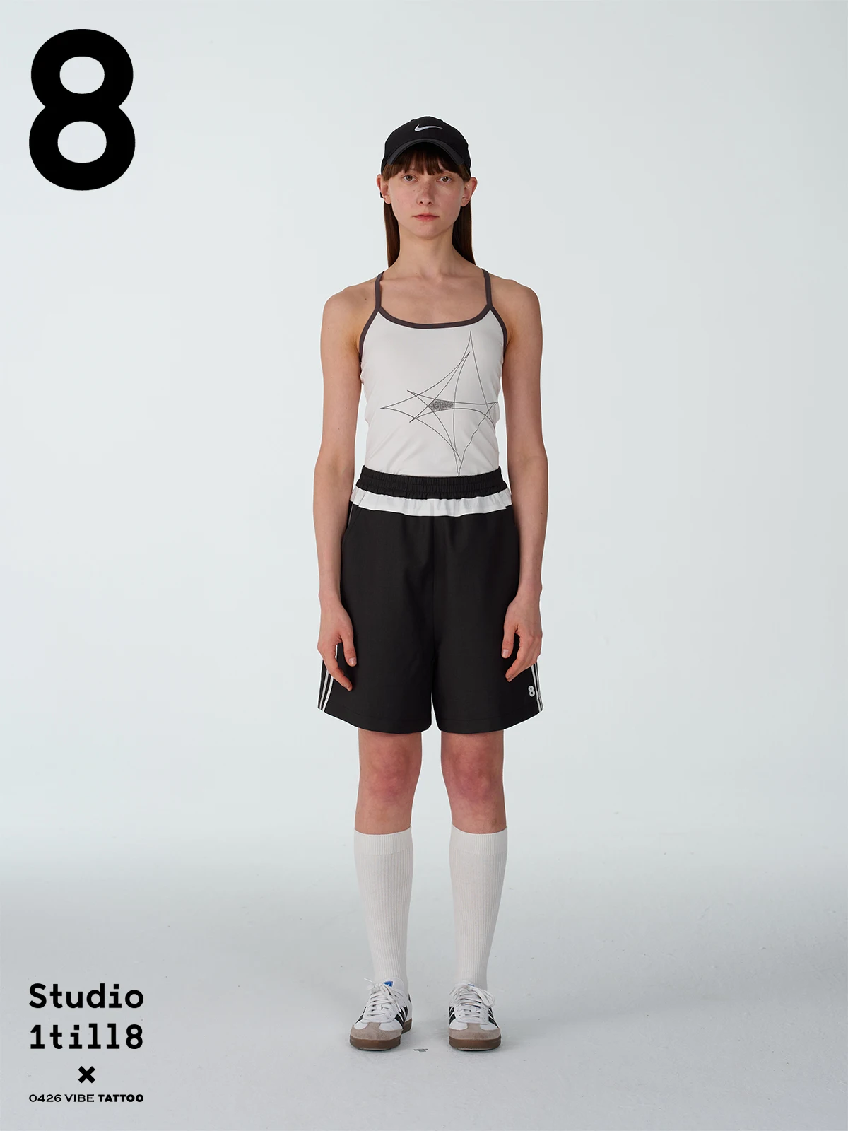 

Женский летний укороченный топ Studiotill8 с геометрическим принтом, облегающий, на бретельках, белый, оригинальный дизайн