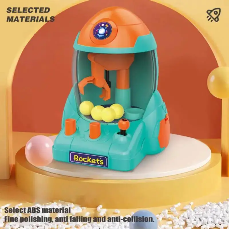 Children\'s Mini Grab Ball Machine Cartoon Rocket Rocker Clamping Bean Game Machine Puzzle mini maquina expendedora kids toys