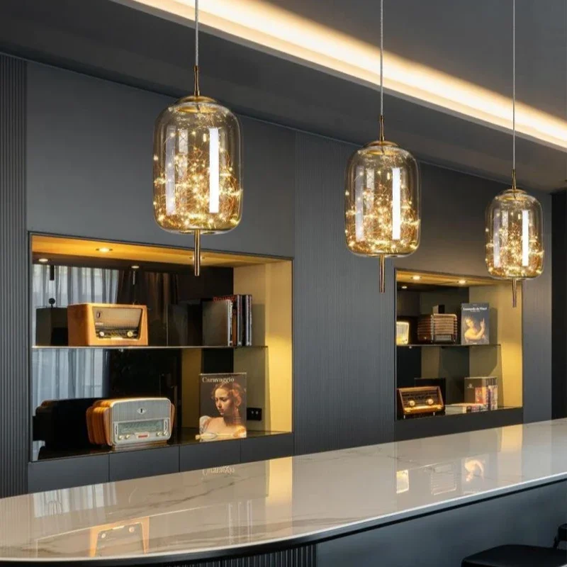 Bild 3: Nordic Luxus Alle Tag Stern LED Anhänger Lampe Restaurant Küche Schlafzimmer Wohnzimmer Kaffee Shop Glas Kronleuchter Hause Licht Dekor