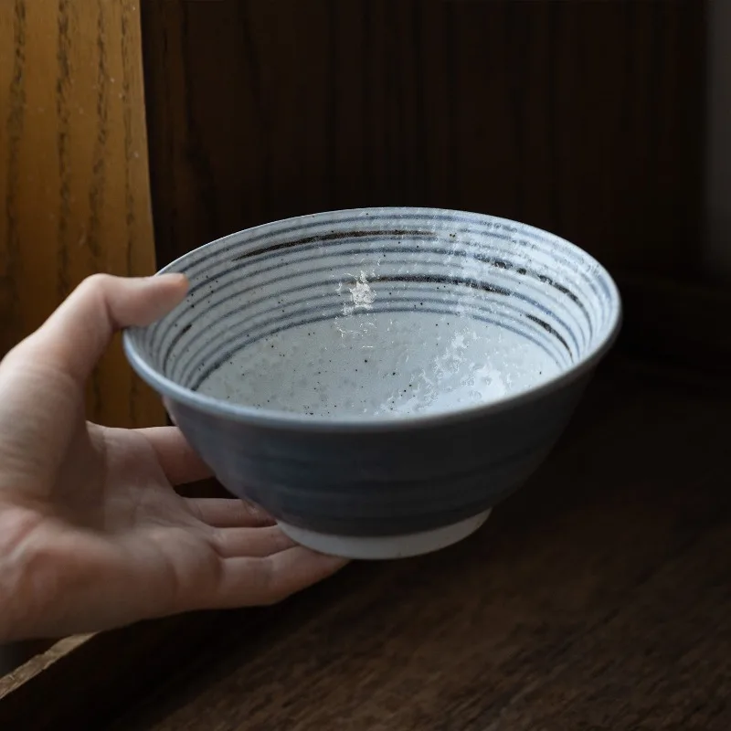 Japanese-Style Mino-yaki Shino Stoneware Bowl & Plate Set, Rice Bowl, Breakfast Plate, Large Soup Bowl, Pasta Plate - view 3