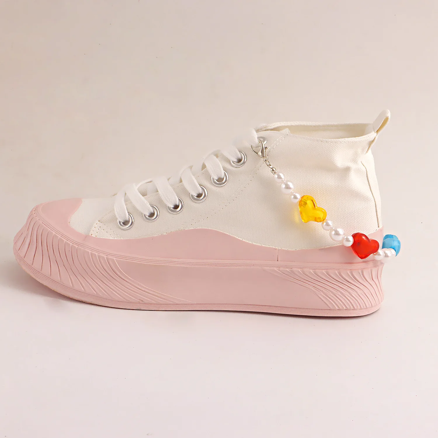 Elegant Shoe Charms Accessories Shoe Buckle Cute Pearl Heart Tie Chain DIY 3D Shoes Decorations