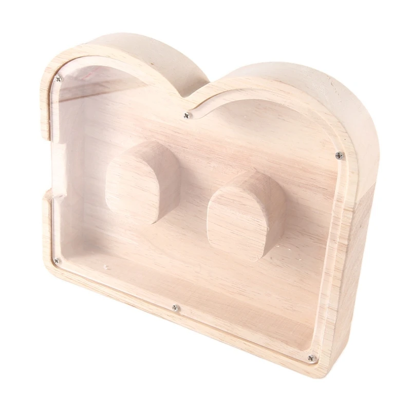 1 PCS Wooden Letter Piggy Bank English Alphabet Savings Jar Clear Glass Coin Saving Jar B