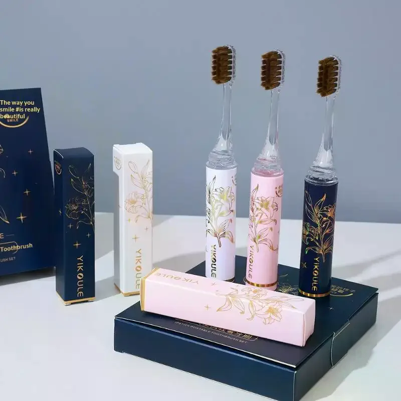 Portable Detachable Lipstick Style Soft Hair Folding Toothbrush Ultra Soft Luxury Cleaning For Travel Oral Care