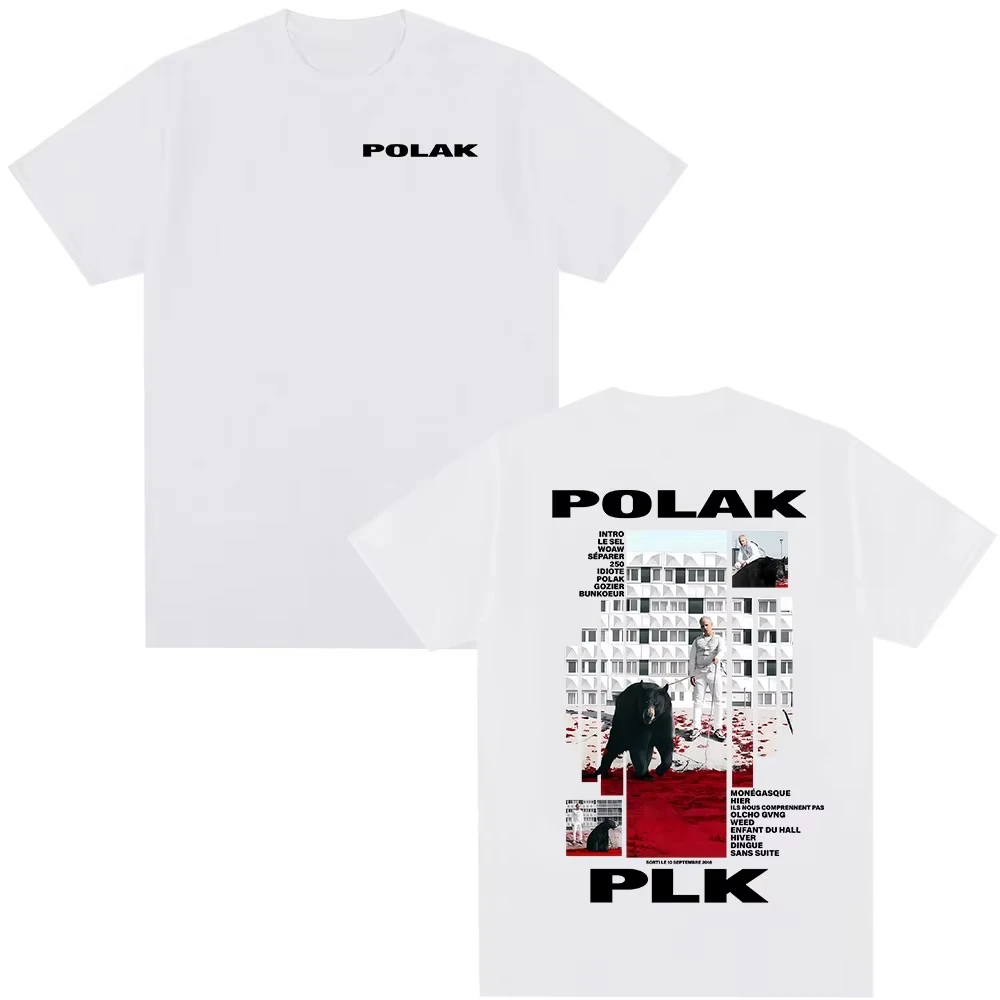 Rapper Plk Polak T-shirt grafica Uomo Donna Moda Musica pop T-shirt Uomo Casual T-shirt in cotone Vintage Hip Hop Streetwear