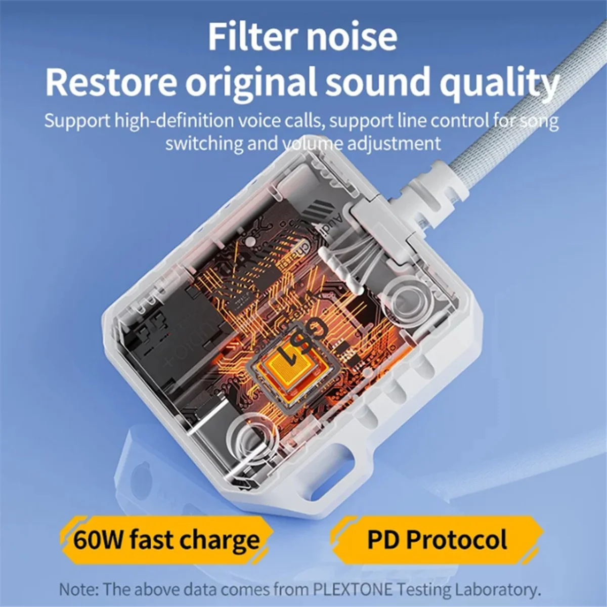 Konverter Headphone 2-In-1 PLEXTONE GS1 3.5MM+TYPEC