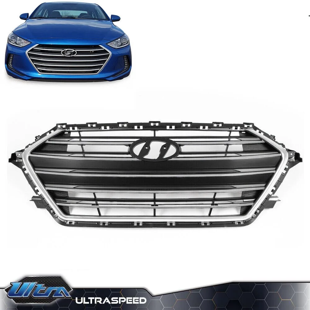 

Fit For 2017-2018 Hyundai Elantra Front Bumper Grille With Chrome Trim Grill United States