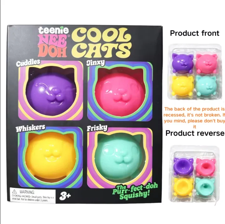 Hot 4Pcs Swirl NeeDoh Teenie Stress Balls Ultra Squishy Moldable Sensory Fidget Toy Blind Box Anti-Stress Relief for Adults*.