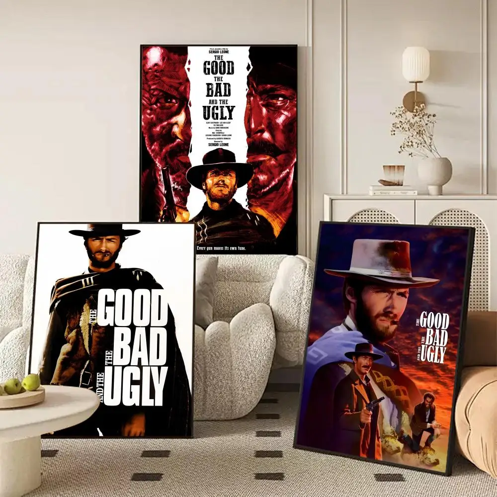 The Good The Bad and The Ugly Poster Waterproof Self-Stick Wall Art Stickers, Removable Wall Decor for Living Room and Bedroom