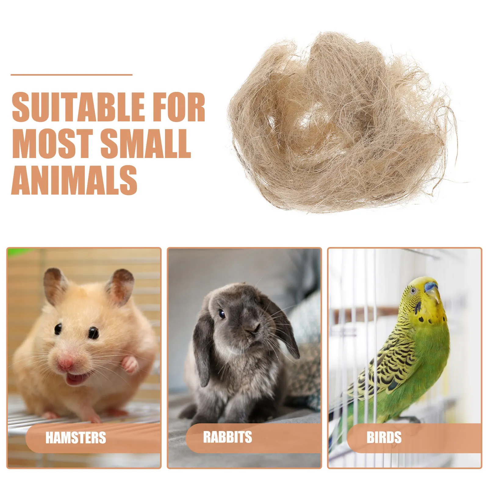 

1Pack Natural Bird Nest Material Soft Warm Bedding for Birds Small Animals Winter Nesting Supplies Hamsters Rabbits Guinea Pigs