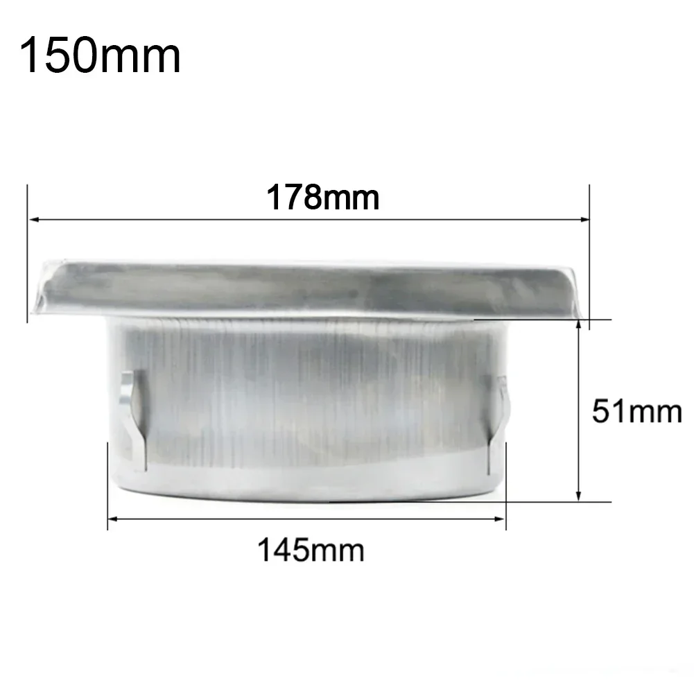 Rainproof Cap Stainless Steel Vent Silver Stylish Wall Rain Cap Anti-rust External 304 Stainless Steel Air Outlet