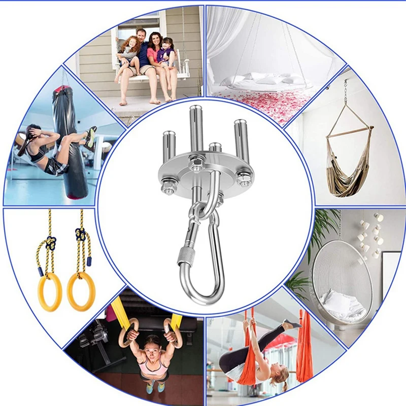 Stainless Steel Air Yoga Fixed Tray Hanging Chair Hook Outdoor Hammock Ceiling Hanging Tray Fixed Buckle Durable