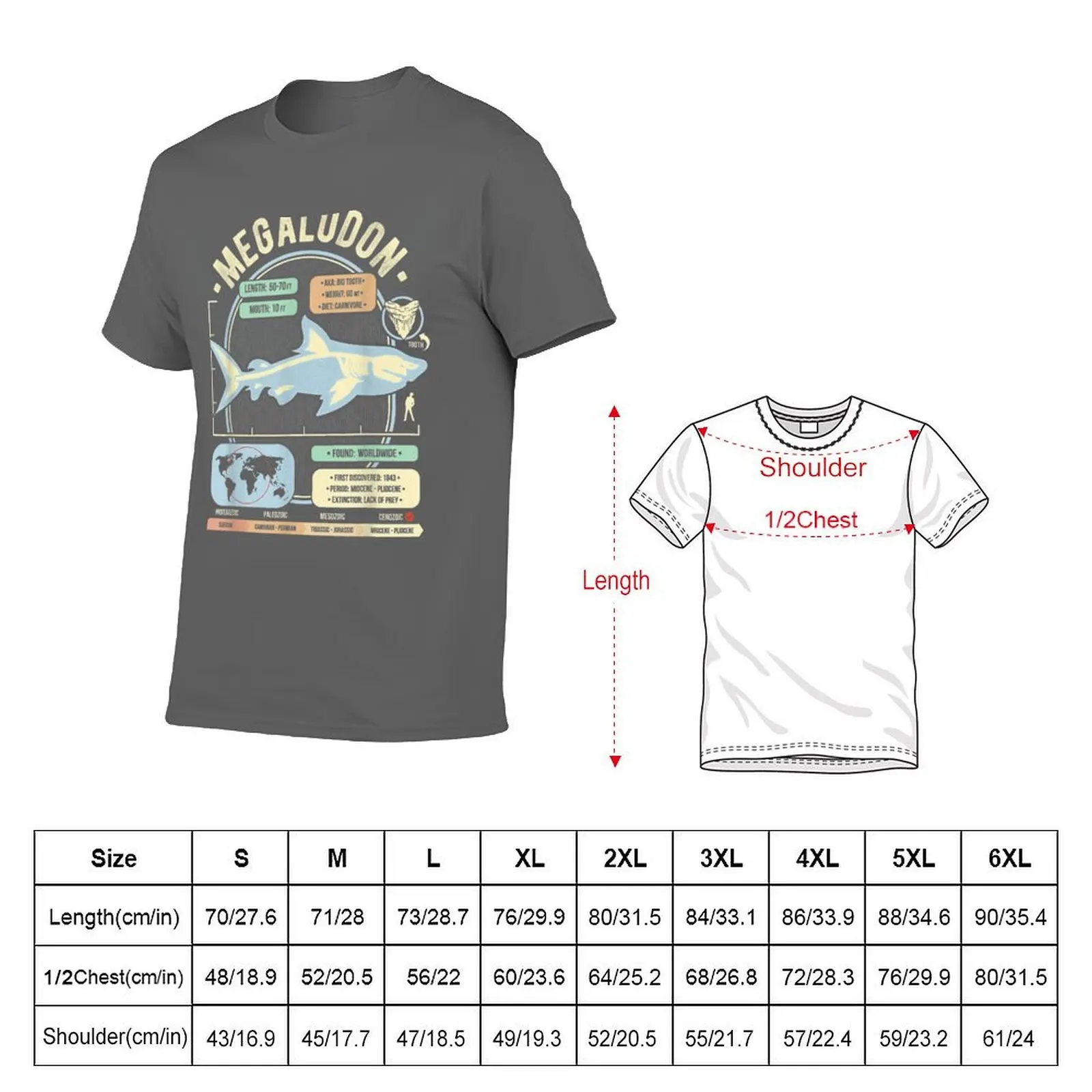 Dinosaur Facts - Megalodon Science amp; Anatomy Gift T-Shirt T-Shirt man t shirts for men cotton t shirt pack T-Shirt