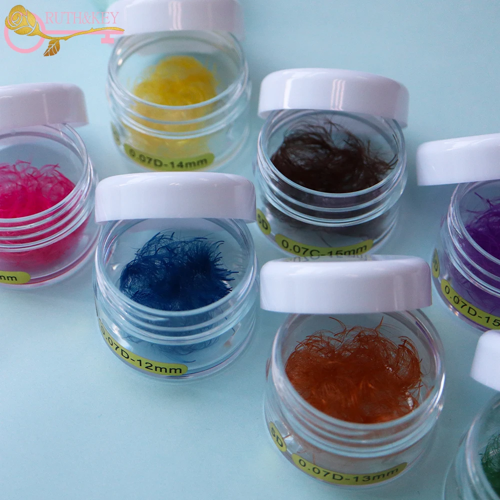 Colored Premade Loose Fans 500 Fans Thin Pointy Base Lash Extensions 8-15mm Mixed Russian Volume Lashes Eyelashes