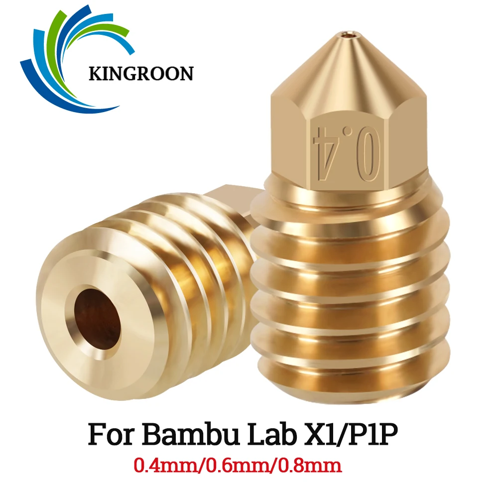 MK8 Brass Nozzle for Bambu Carbon Lab X1 Combo 0.4mm 0.6mm 0.8mm Nozzles Fit Bamboo P1P 3D Printer Part Extruder Hot End