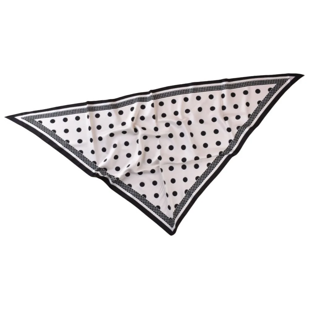 

Printed Polka Dot Triangle Scarf Thin Versatile Imitation Silk Scarf Lightweight Bandana Waist Tying Scarf Daily Use