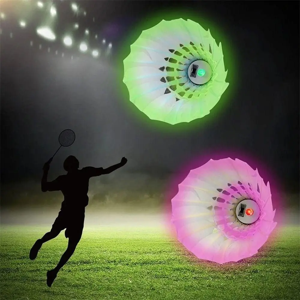 

Fashion With Colorful LED Lamp Badminton Ball Night Training Windproof Lighting Badminton High Elasticity Foam Head Shuttlecock