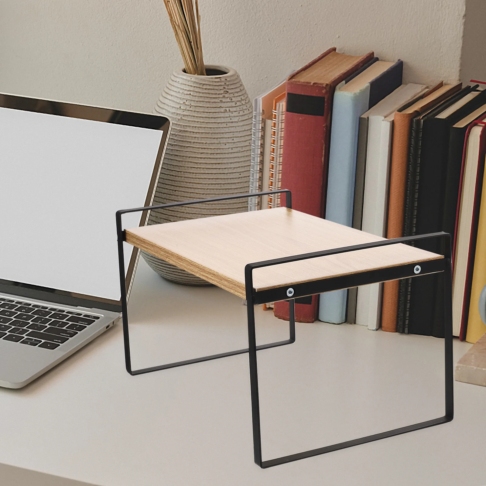 Iron Storage Shelf Desktop Organizer Shelf Simple Design Sturdy Multifunctional Rack For Office Home Study Room Book