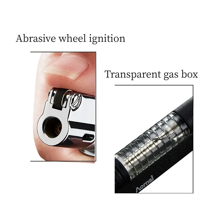 AOMAI Butane Gas Lighters Rotary Ignition Blowtorch Lighters Outdoor Ignition Cigar Lighters Kitchen Gadgets Men\'s Lighter