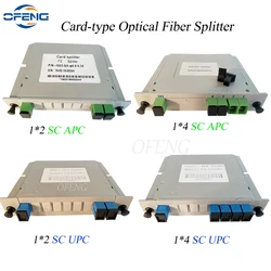 SC APC PLC 1X4 Splitter Fiber Optical Box SC UPC FTTH PLC Splitter Box with 1X2 Planar Waveguide Type Optical Coupler Splitter