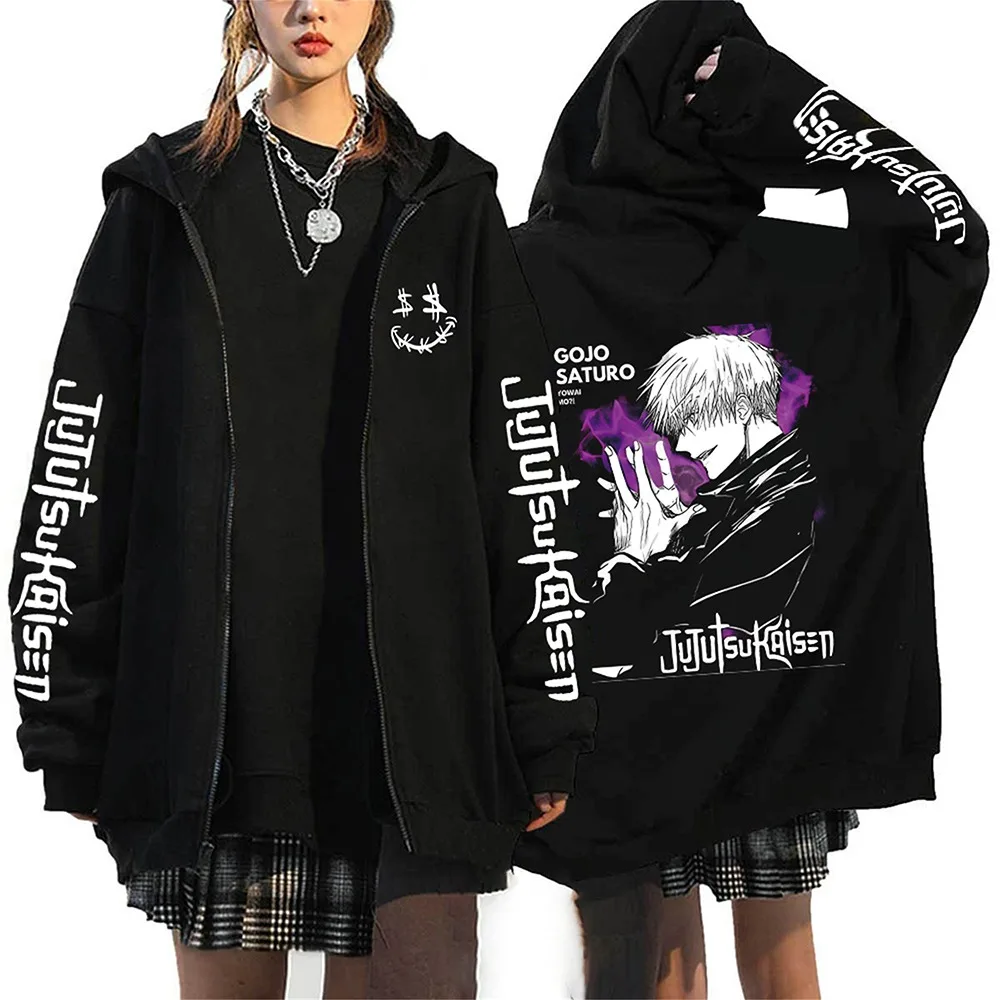 

2024 Men's Hooded Sweatshirt Anime Fun Pattern Printed Zipper Hooded Sweatshirt Autumn/Winter Loose Trendy Top