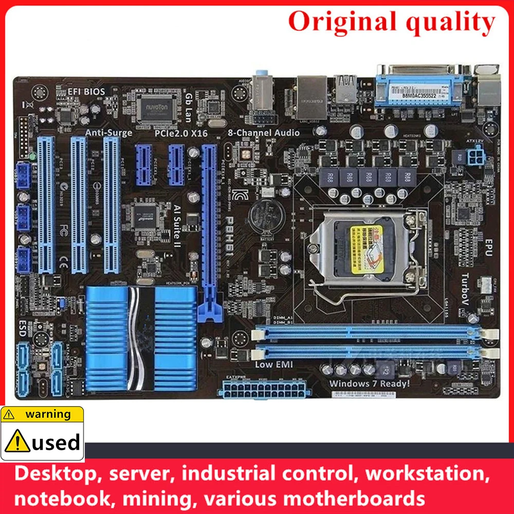 Used For P8H61 Motherboards LGA 1155 DDR3 16GB PCI-E2.0 ATX For Intel H61 Desktop Mainboard SATA II USB2.0