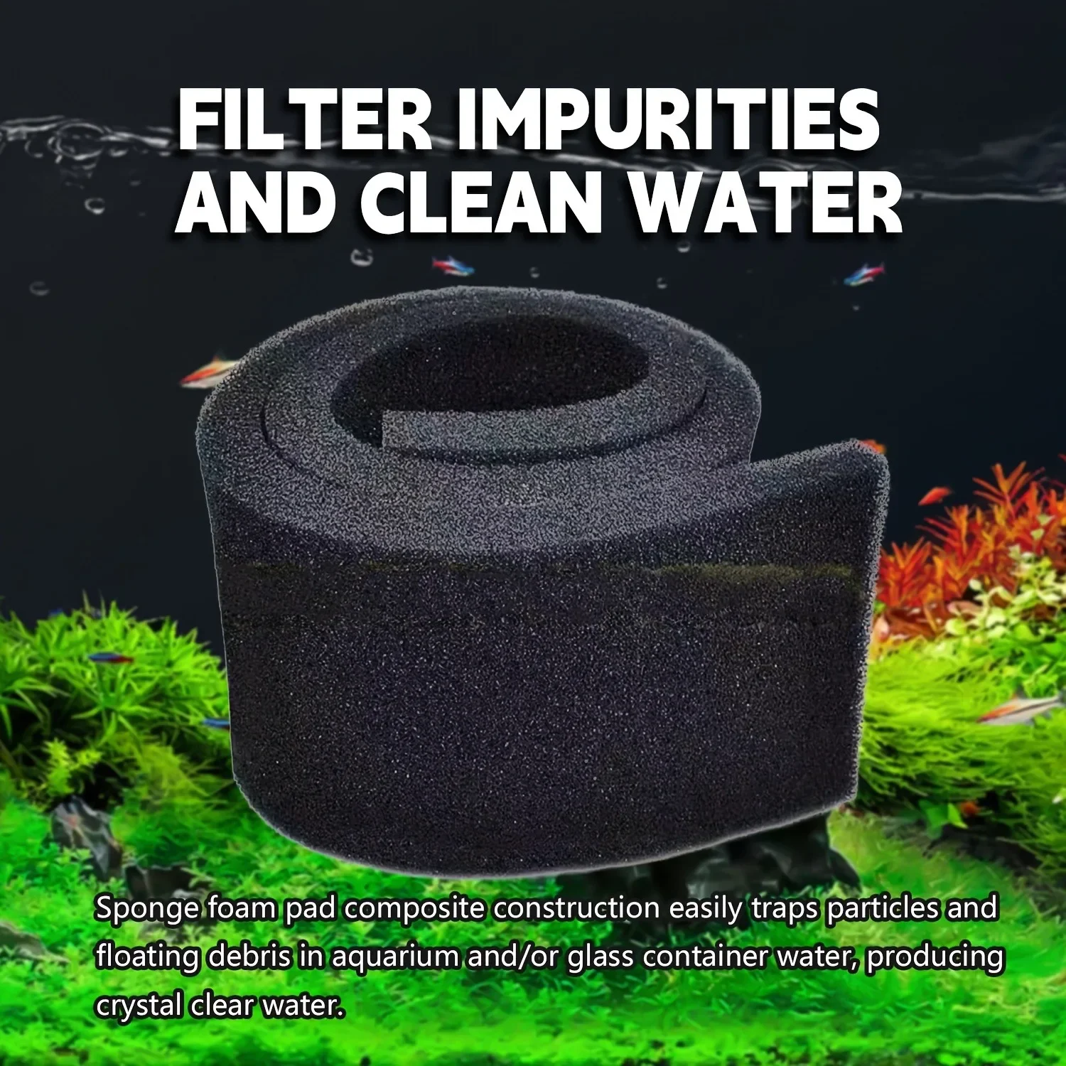 Hochdichter Schwammfilter – entfernt Verunreinigungen und Gerüche, verbessert die Wasserqualität, Aquariumfilter