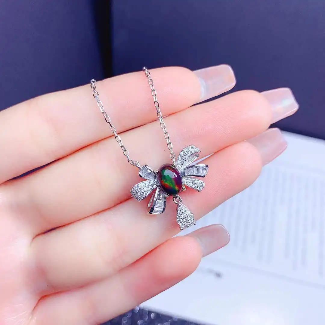

Elegant Wedding Gift High Quaity Natural Opal Pendant 925 Sterling Silver Classic Women Fashion Opal pendant