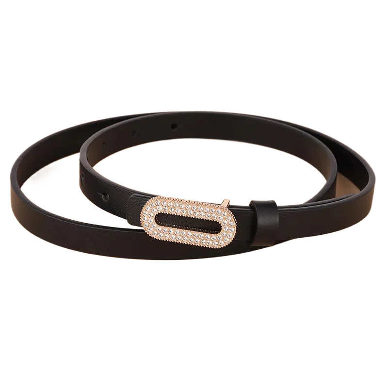 Fashionable women's belt, simple and fashionable decorative buckle, paired with luxurious cowhide waist belt for skirts