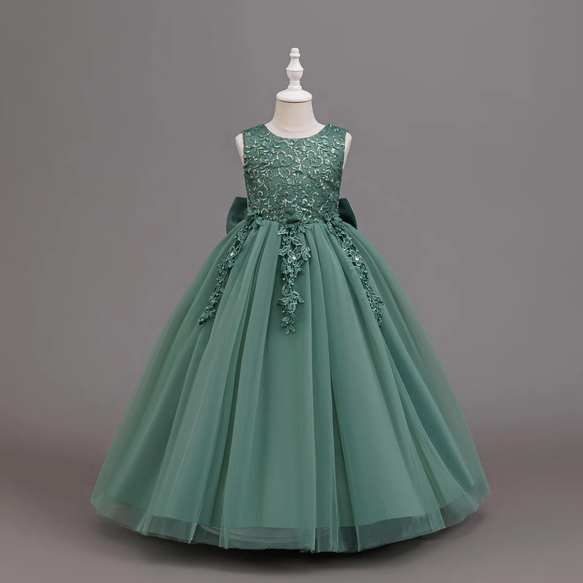 

HETISO Flower Children Dresses For Wedding Sequined Tulle Girls Elegant First Communion Birthday Party Ball Gowns