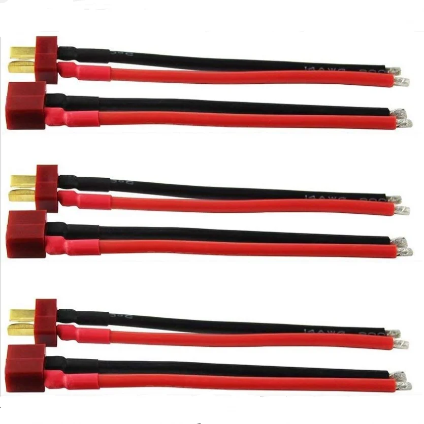Deans Ultra Pigtail Cable T plug Connector Male & Female with10cm 14 AWG Soft Silicone Wire for RC hobby Quadcopter Lipo Battery