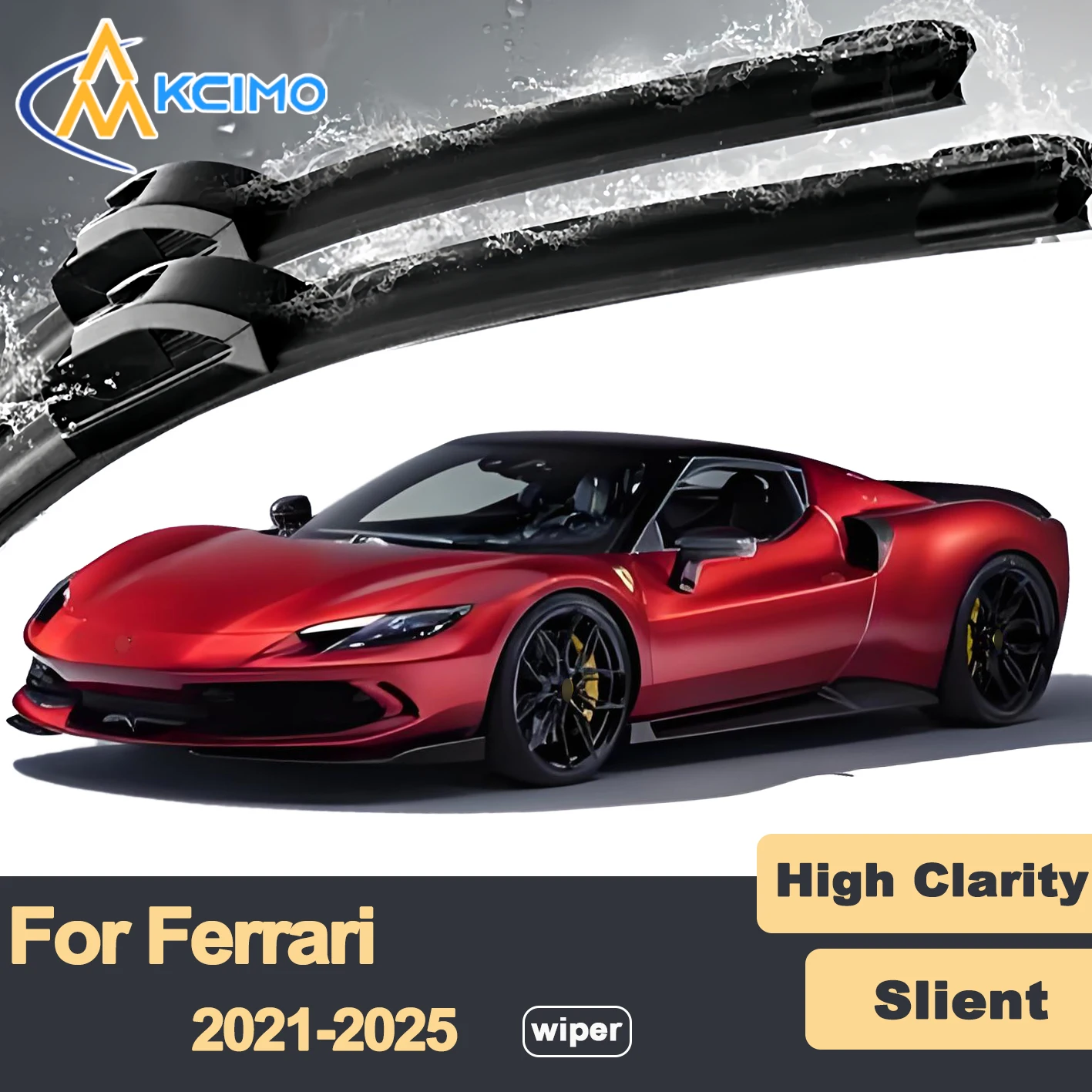 

Premium Rubber Durable Silent Windshield Wiper Blades 2pcs for Ferrari 296 GTB 296 GTS F171 2021-2025 Front Wiper Blades Set